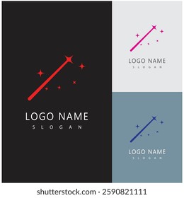 Stick magic stick background logos vector illustration design
