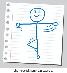 Stick man is ballet dancer