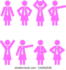 Stick man business icons vector