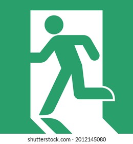 Stick Man Coming Out Emergency Exit Stock Vector (Royalty Free ...