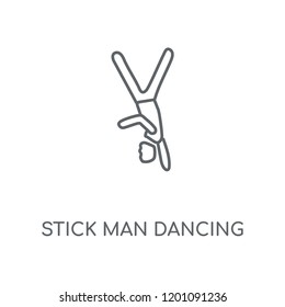 Stick Man Dancing linear icon. Stick Man Dancing concept stroke symbol design. Thin graphic elements vector illustration, outline pattern on a white background, eps 10.