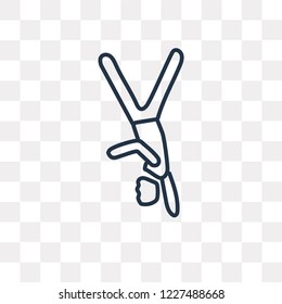 Stick Man Dancing vector outline icon isolated on transparent background, high quality linear Stick Man Dancing transparency concept can be used web and mobile