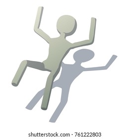 Stick man dropping icon. Isometric illustration of stick man dropping vector icon for web