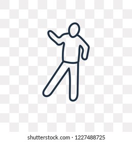 Stick Man Excersicing vector outline icon isolated on transparent background, high quality linear Stick Man Excersicing transparency concept can be used web and mobile