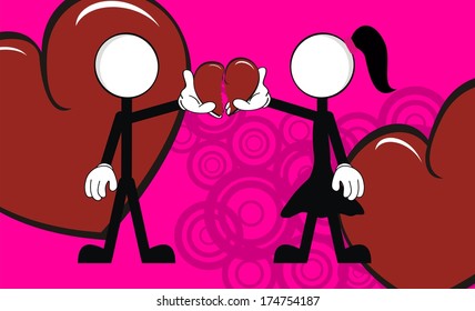 stick man and girl wallpaper in vector format