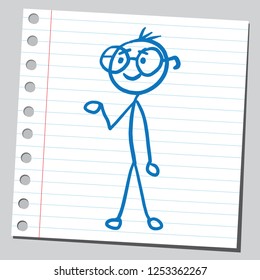 Stick man with glasses