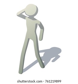 Stick man going icon. Isometric illustration of stick man going vector icon for web