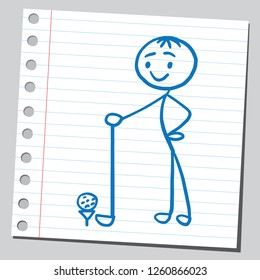 Stick man golf player