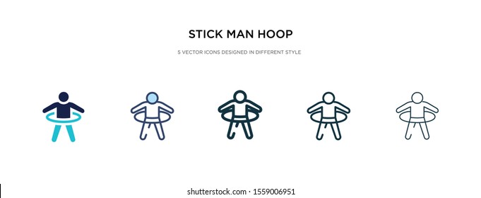 stick man hoop icon in different style vector illustration. two colored and black stick man hoop vector icons designed in filled, outline, line and stroke style can be used for web, mobile, ui