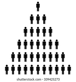 Stick man icon in pyramid . People icon . Vector illustration