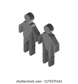 Stick man isometric left top view 3D icon