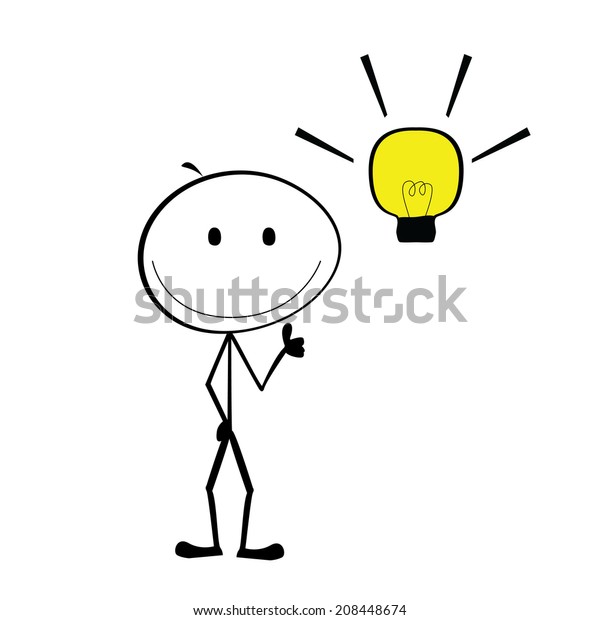 stick figure light bulb