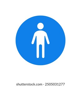 stick man male blue circle logo vector illustration template design