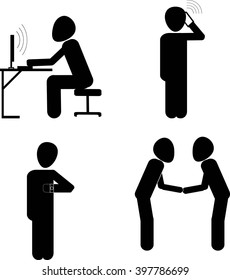Stick man in office