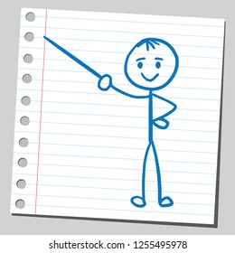 Stick man with pointer