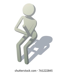 Stick man is pupil icon. Isometric illustration of stick man is pupil vector icon for web