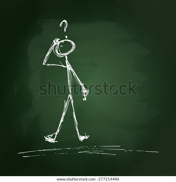 Stick man with question\
mark