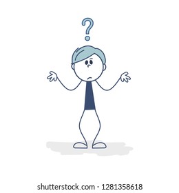 Stick man with question mark. Concept image for several business ideas