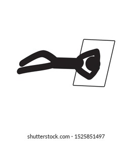 stick man resting lying on a pillow