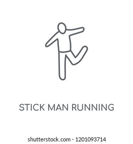 Stick Man Running linear icon. Stick Man Running concept stroke symbol design. Thin graphic elements vector illustration, outline pattern on a white background, eps 10.