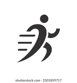 stick man running modern logo vector illustration template design