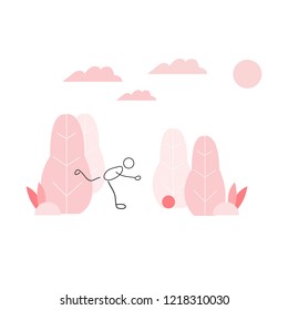 stick man running vector for web	
