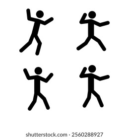  stick man, set of human figures, pictogram, isolated on a white background, healthy lifestyle, exercise