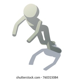 Stick man stumbling icon. Isometric illustration of stick man stumbling vector icon for web