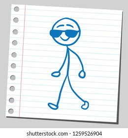 Stick man with sun glasses