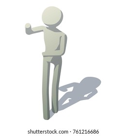 Stick man talking icon. Isometric illustration of stick man talking vector icon for web