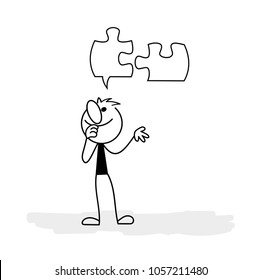 Stick man thinking.