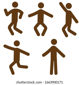 stick man in various poses isolated on white background