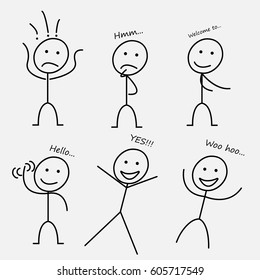 Stick man of vector