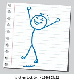 Stick man is very happy!