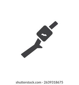 Stick with marshmallow vector icon. filled flat sign for mobile concept and web design. Skewer with marshmallow glyph icon. Symbol, logo illustration. Vector graphics