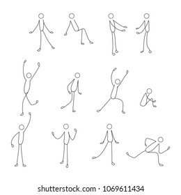 Stick Men Stick Figures Stick People Stock Vector (Royalty Free) 1069611434