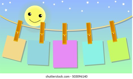 Stick note  hung on railings