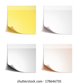Stick note paper on white background