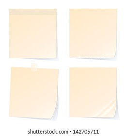 Stick note papers isolated on white background