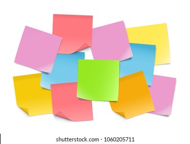 Stick notes isolated on white background. Vector illustration. EPS10.