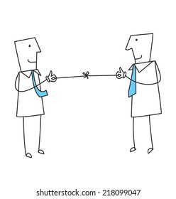 Stick people collaborating