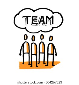 Stick People Team Word Team Hand Stock Vector (Royalty Free) 504267523 ...