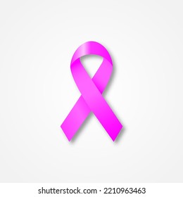 Stick pink ribbon.breast cancer symbol on white background.vector illustration.