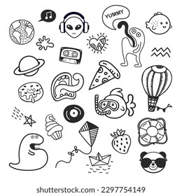 stick and poke style contour icons