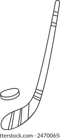 Stick And Puck Doodle Vector Illustration