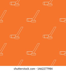 Stick puck ice hockey pattern vector orange for any web design best