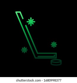 Stick puck snow nolan icon. Simple thin line, outline vector of winter icons for ui and ux, website or mobile application