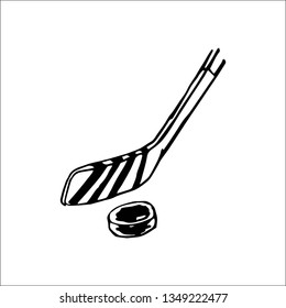 stick and puck vector sketch