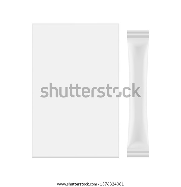Download Stick Sachet Packaging Box Mockup Isolated Stock Vector (Royalty Free) 1376324081
