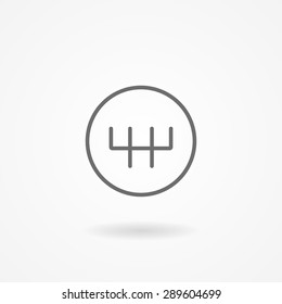 Stick Shift  . Line Vector Icon